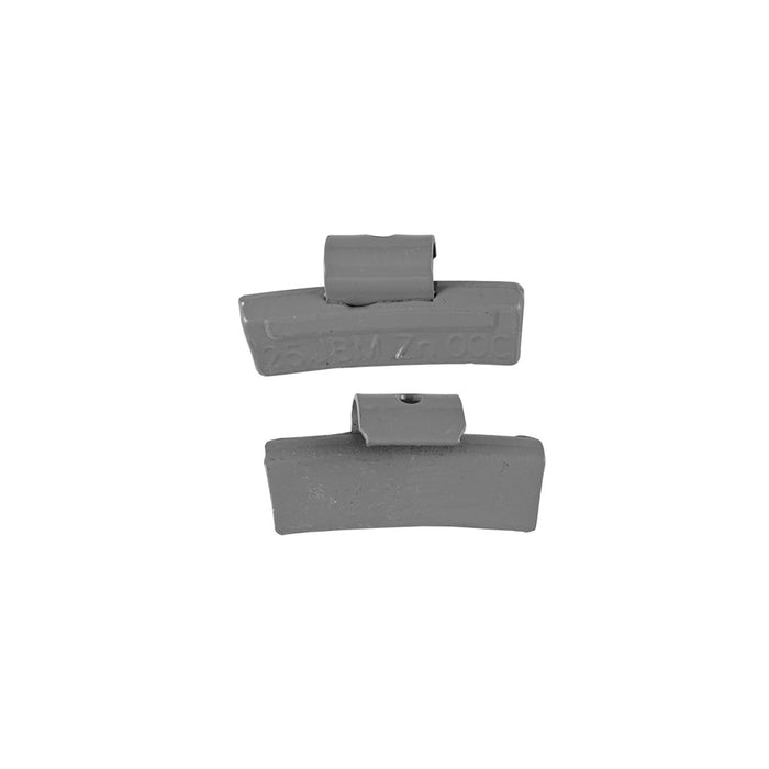 LOT DE 100 UNITÉS CONTREPOIDS-ZINC-AGRAFE-25GR.-SPÉCIAL