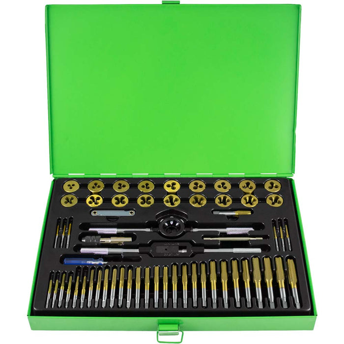 ESTUCHE MACHOS Y TERRAJAS METRICO + JUEGO DE BROCAS HSS