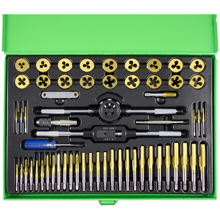 ESTUCHE MACHOS Y TERRAJAS METRICO + JUEGO DE BROCAS HSS