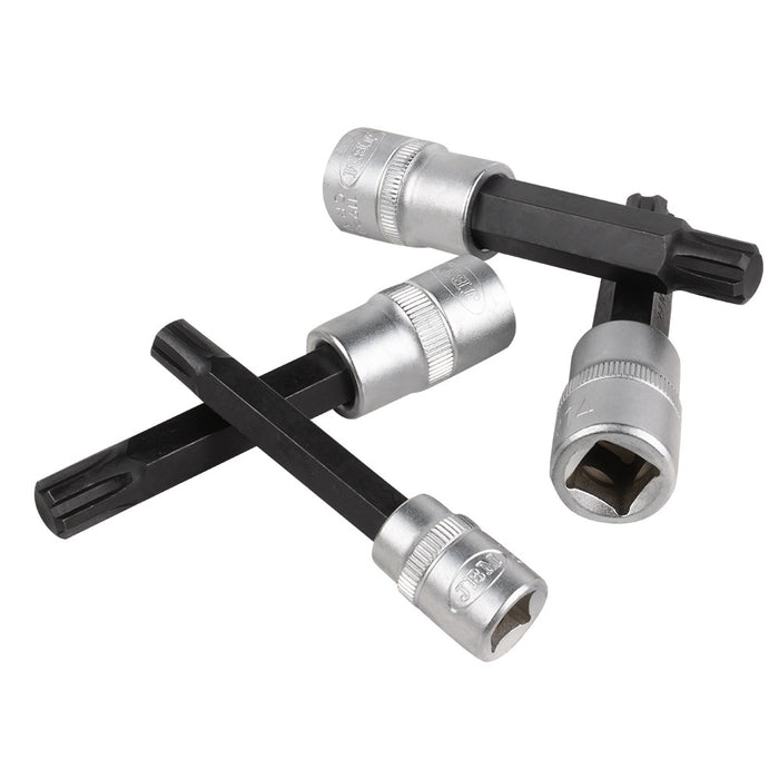 7-PIECE RIBE BIT SET WITH 1/2" AND 3/8" SOCKETS