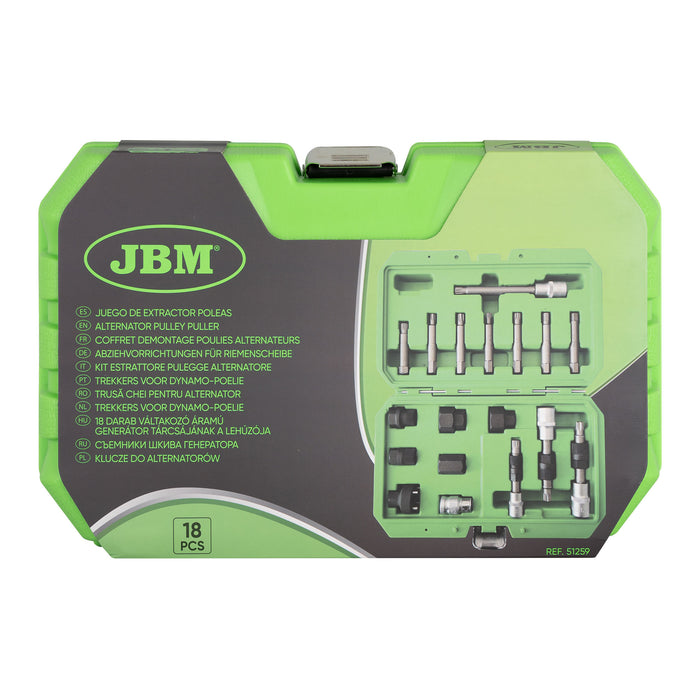JUEGO DE EXTRACTORES PARA POLEAS DE ALTERNADOR 18PCS