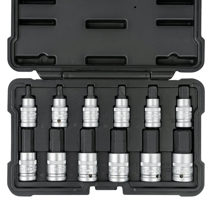 SET DE 12 PIEZAS DE 1/2" PUNTA HEXAGONAL