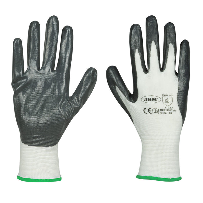 LOTE 12 UNIDADES GUANTES CON PALMA REFORZADA DE NITRILO T.11 - MODELO NUEVO