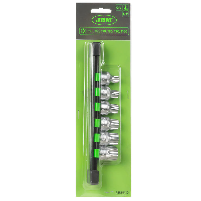 SET DE 6 PIEZAS DE 1/2" PUNTA TORX INVIOLABLE