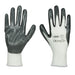 LOTE 12 UNIDADES GUANTES CON PALMA REFORZADA DE NITRILO T.9