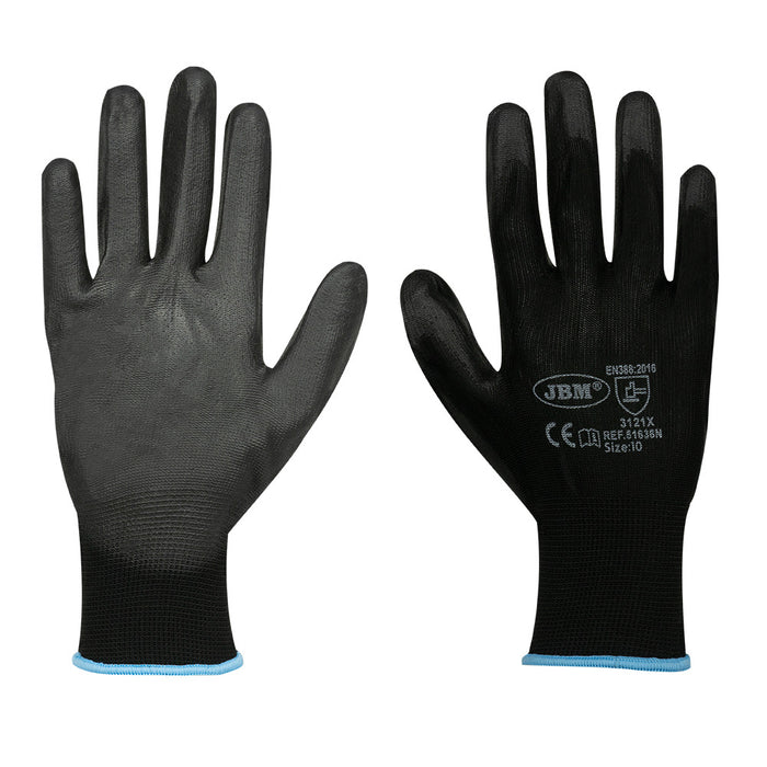 LOTE 12 UNIDADES GUANTES CON PALMA REFORZADA DE POLIURETANO T. 10 - MODELO NUEVO