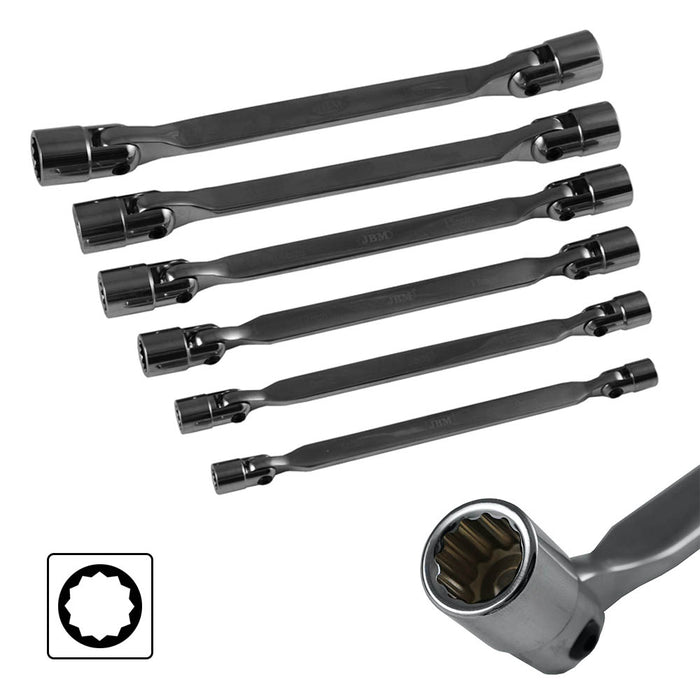ESTUCHE CON 6 LLAVES DE VASO DE 12 CANTOS ARTICULADAS
