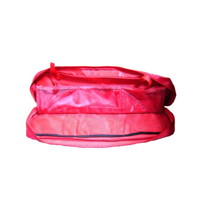RED BAG WITH 6 COMPARTMENTS AND DIVIDER FOR EMERGENCY KIT