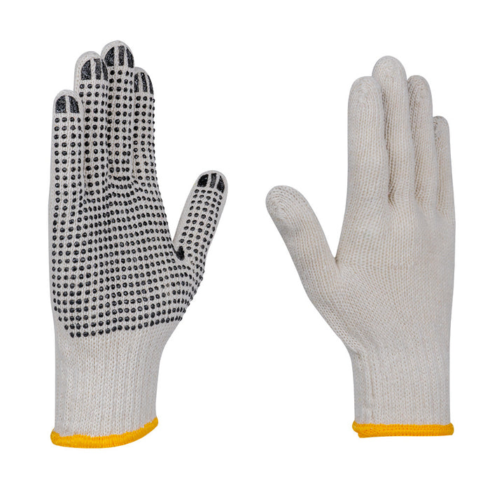 PACK 12 GUANTES DE HILO DE ALGODÓN CON LA PALMA REFORZADA CON PUNTOS DE PVC