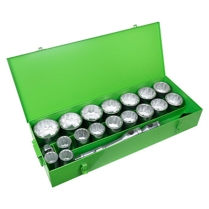 ESTUCHE METÁLICO DE 21 VASOS DE 12 CANTOS DE 1" CINCADO