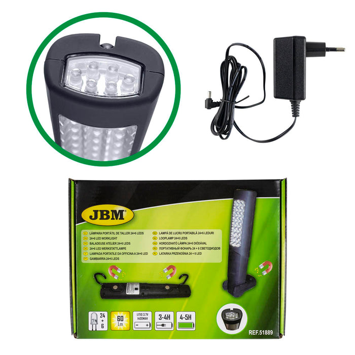LÁMPARA LED PORTÁTIL ARTICULADA CON DOBLE IMÁN - 60LM
