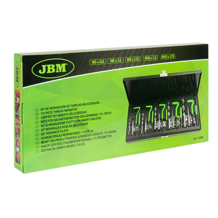 KIT DE REPARACIÓN DE TUERCAS HELICOIDALES 115PCS