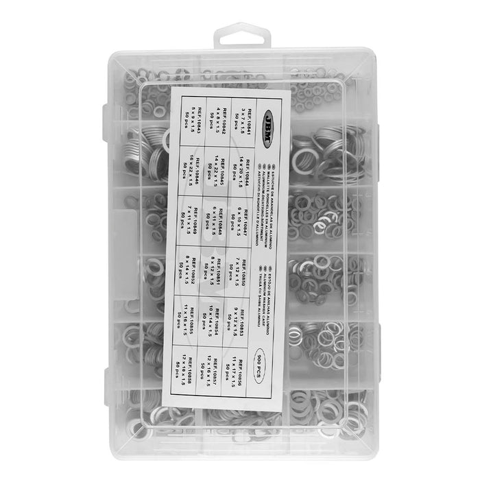 ESTUCHE DE ARANDELAS DE ALUMINIO 900PCS