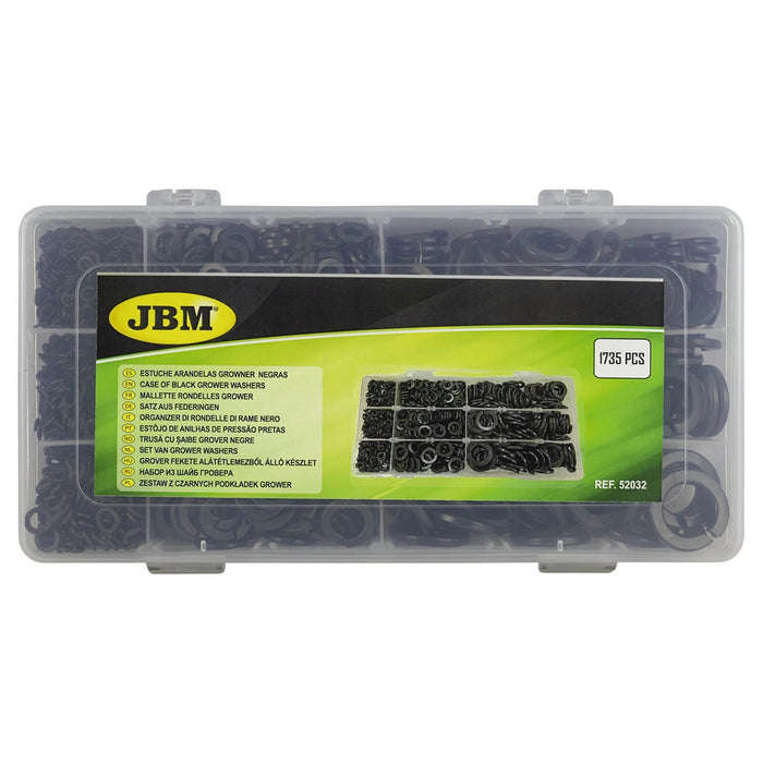 ESTUCHE ARANDELAS GROWER NEGRAS 1735PCS