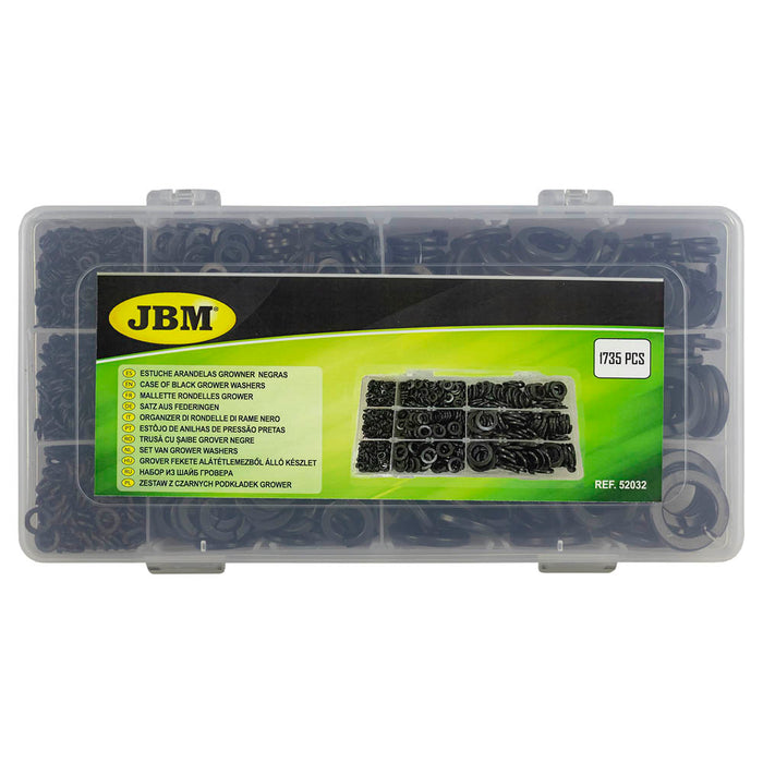 BLACK GROWER WASHER ASSORTMENT CASE 1735PCS