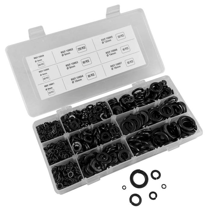 BLACK GROWER WASHER ASSORTMENT CASE 1735PCS
