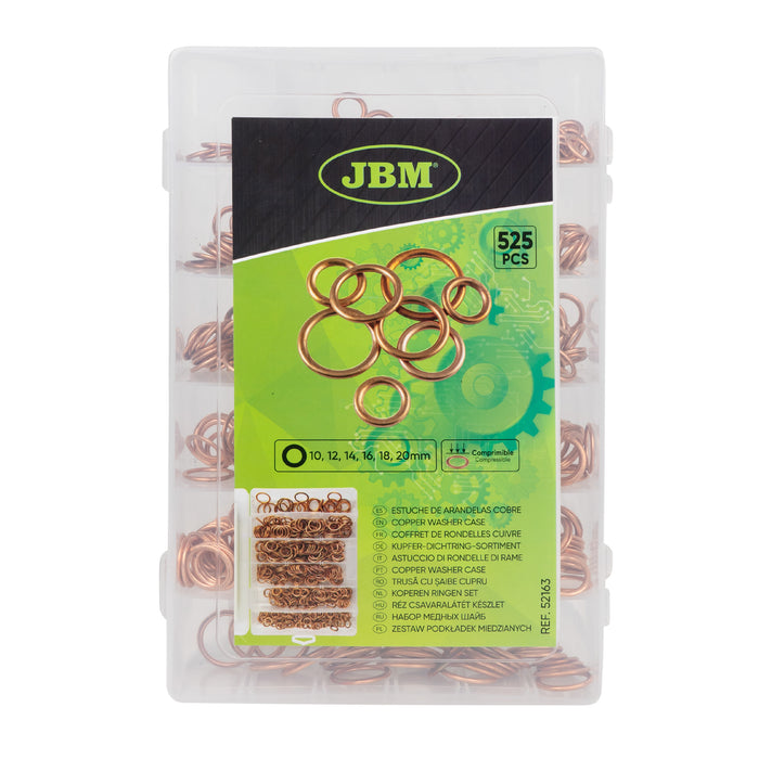 ESTUCHE DE ARANDELAS DE COBRE PARA TAPÓN DE CÁRTER 525PCS
