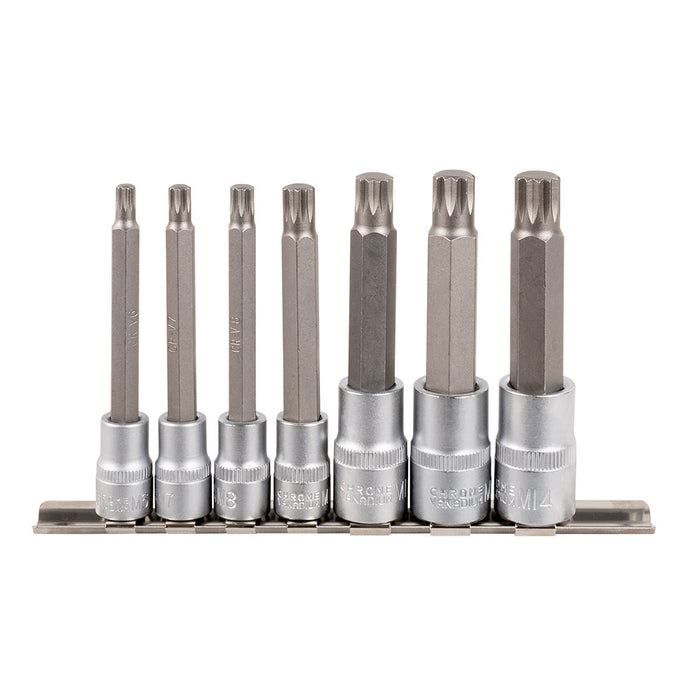 CONJUNTO DE 7 PONTAS XZN COM VASO DE 1/2" E 3/8"