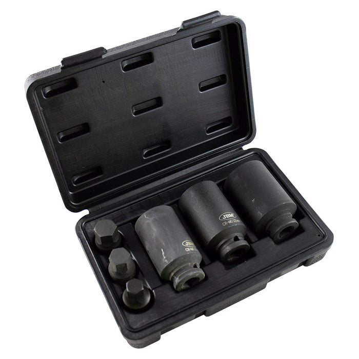 SET OF 3 SOCKETS AND 3 HEX IMPACT BITS 1/2"