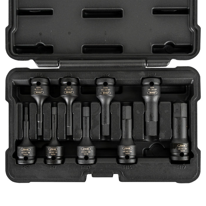 SET DE 8 PUNTAS DE IMPACTO HEXAGONALES DE 1/2"