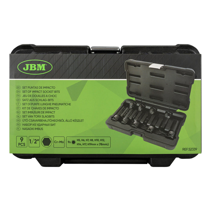 SET DE 8 PUNTAS DE IMPACTO HEXAGONALES DE 1/2"