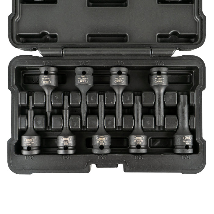 SET DE 9 PUNTAS DE IMPACTO TORX DE 1/2"