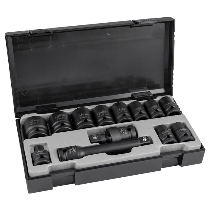 13-PIECE 1/2" HEX IMPACT SOCKET SET + ADAPTER