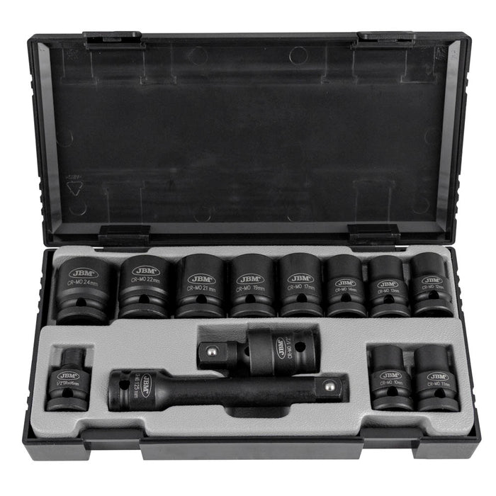 13-PIECE 1/2" HEX IMPACT SOCKET SET + ADAPTER