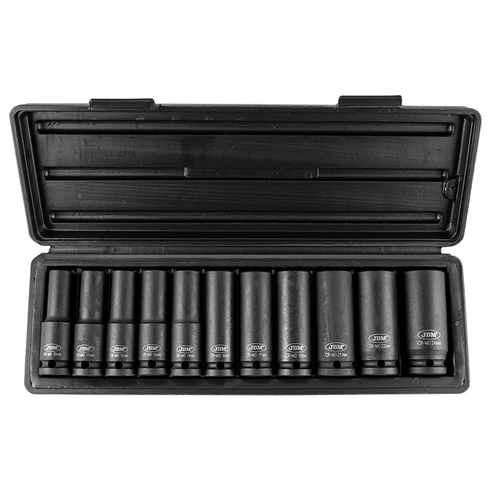 SET DE 11 VASOS DE IMPACTO HEXAGONAL DE 1/2"