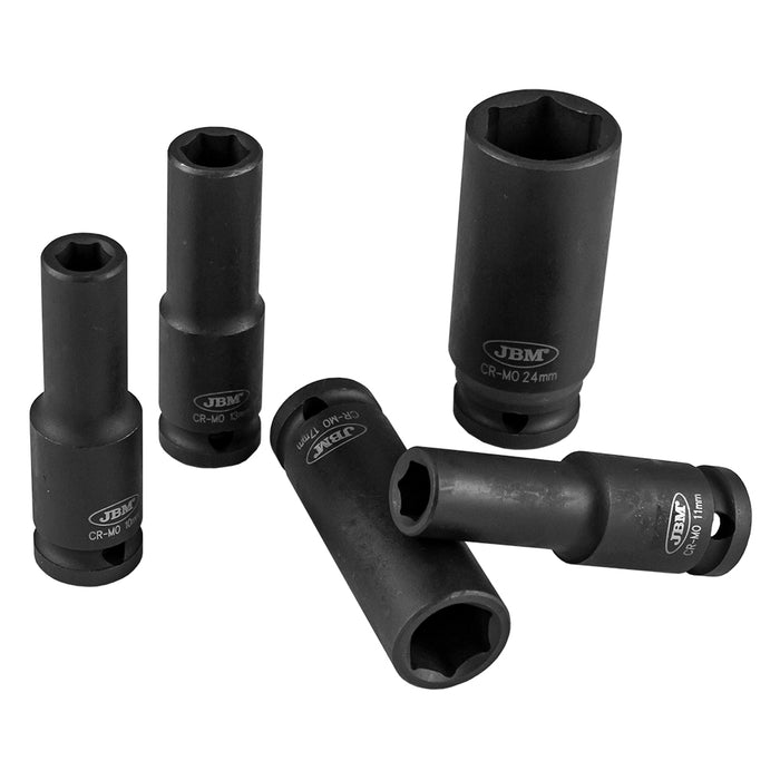 SET DE 11 VASOS DE IMPACTO HEXAGONAL DE 1/2"