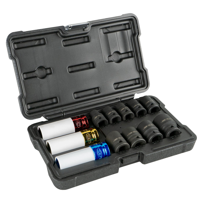 60051C 1/2" 1000NM BRUSHLESS CORDLESS IMPACT WRENCH WITH CASE + 52343 12-PIECE SOCKET SET