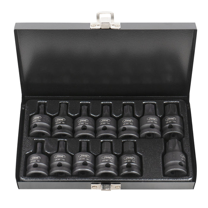 13-PIECE 1/2" HEX AND TORX IMPACT BIT SET