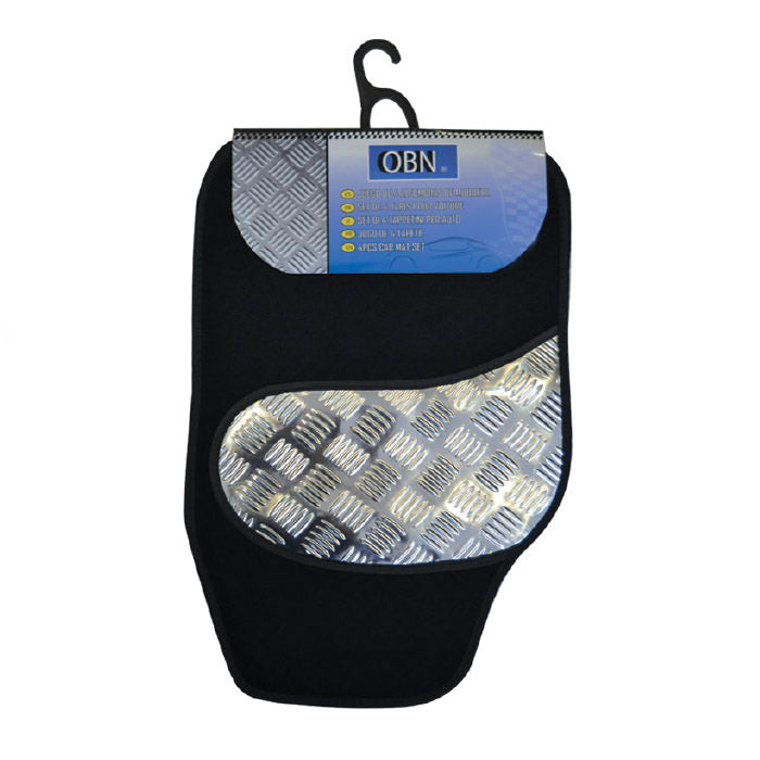 JEU DE 4 TAPIS DE SOL EN MOQUETTE - TALONNETTE EN PLASTIQUE