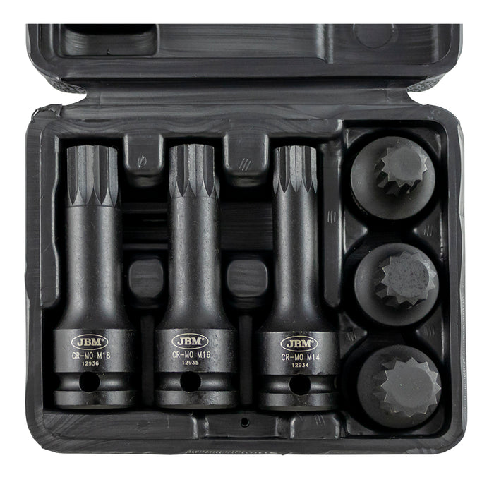 SET DE 6 VASOS PUNTA XZN DE IMPACTO DE 1/2"