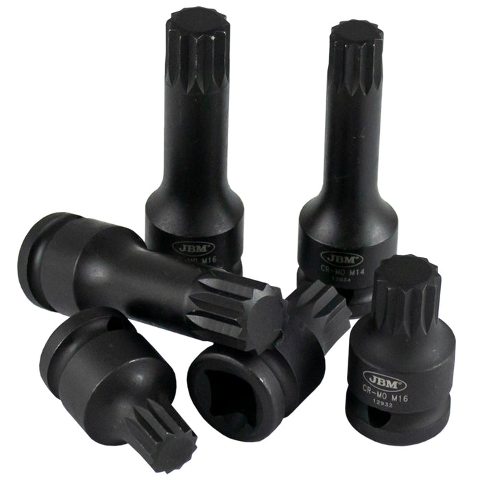 SET DE 6 VASOS PUNTA XZN DE IMPACTO DE 1/2"