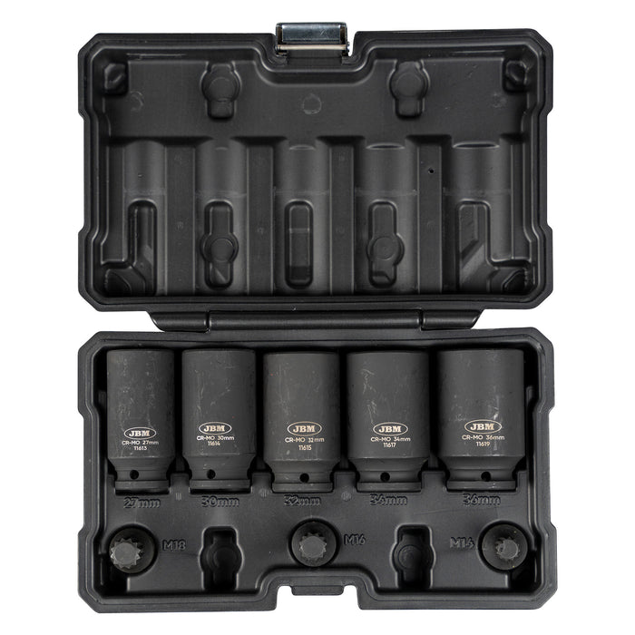 SET DE 5 VASOS Y 3 PUNTAS DE IMPACTO XZN DE 1/2"