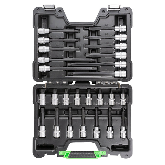 MALETÍN DE 26 PUNTAS DE 1/2" PARA TORNILLOS DE 12 CANTOS
