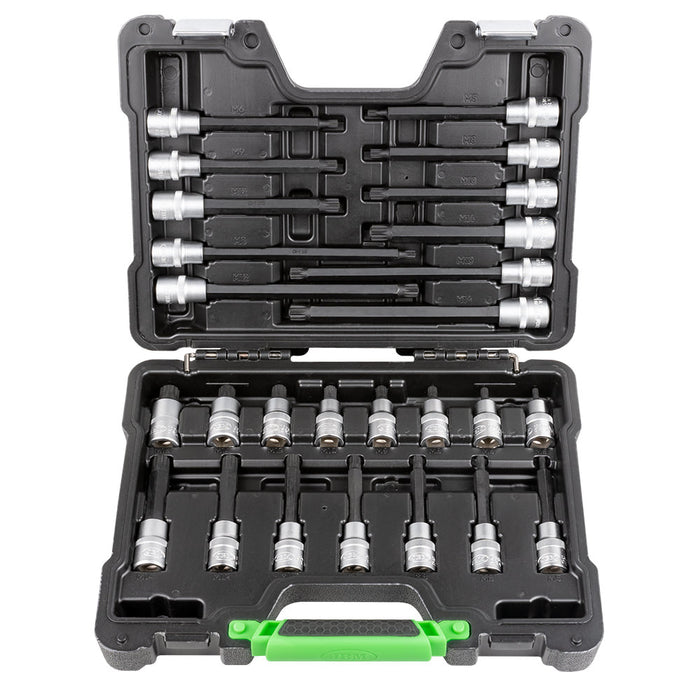 MALETÍN DE 26 PUNTAS DE 1/2" PARA TORNILLOS DE 12 CANTOS
