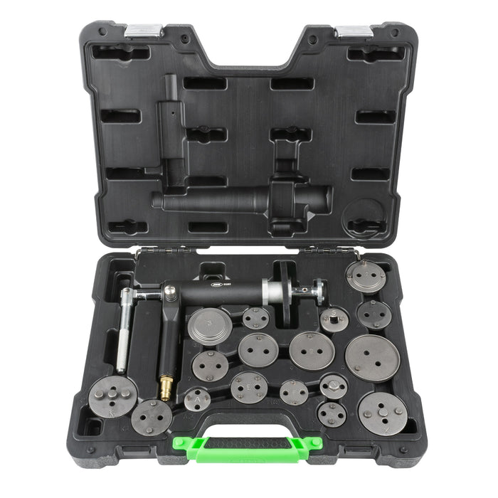 KIT REPOSICIONADOR PARA PISTONES DE FRENO CON PISTOLA 18PCS