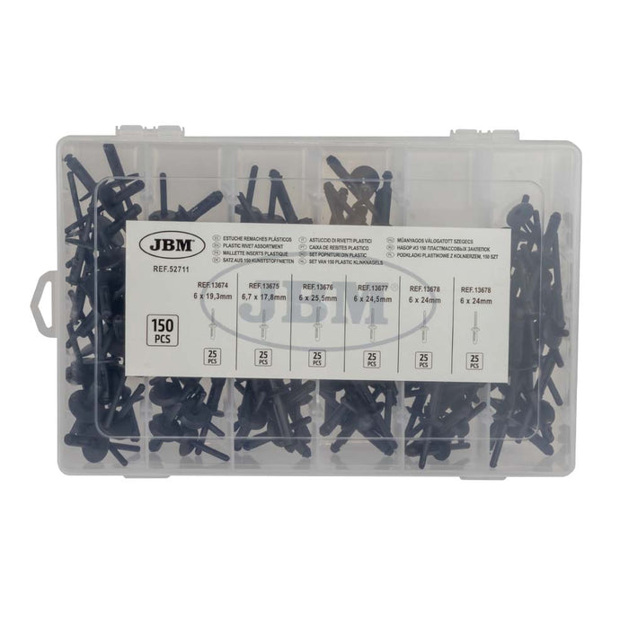 ESTUCHE DE REMACHES PLÁSTICOS 150PCS