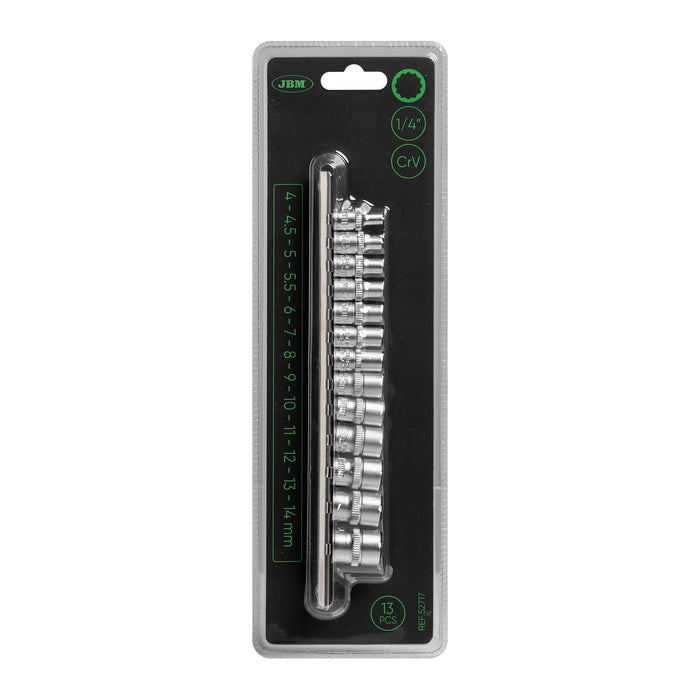 13-PIECE 1/4" DRIVE 12-POINT SOCKET SET