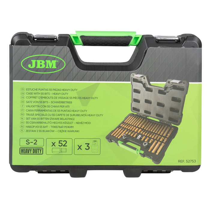 55-PIECE HEX, SPLINE, AND TORX BIT SOCKET SET WITH 1/2" AND 3/8" DRIVE ADAPTERS