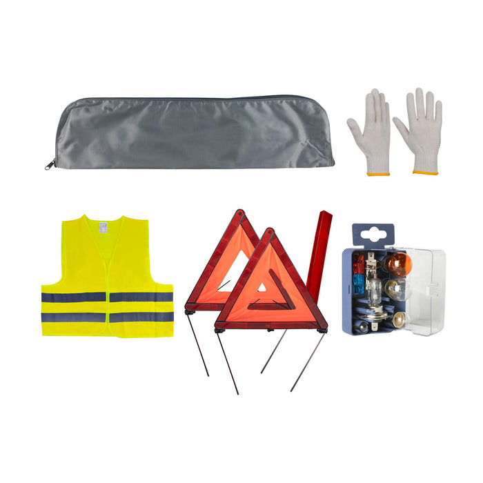 EMERGENCY KIT GREY BAG + MK H7+H1 + VEST + TRIANGLE + GLOVES