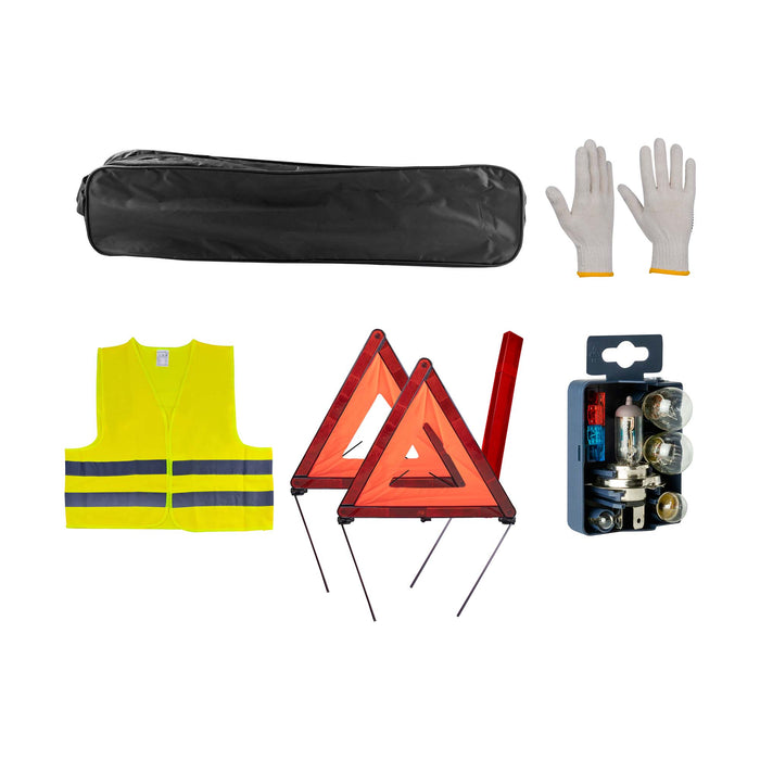EMERGENCY KIT BLACK BAG + MK H4 + VEST + TRIANGLE + GLOVES