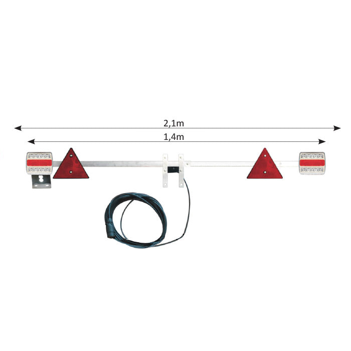 BARRA TELESCOPICA PARA REMOLQUE DE 1,4 A 2,1 M - LED