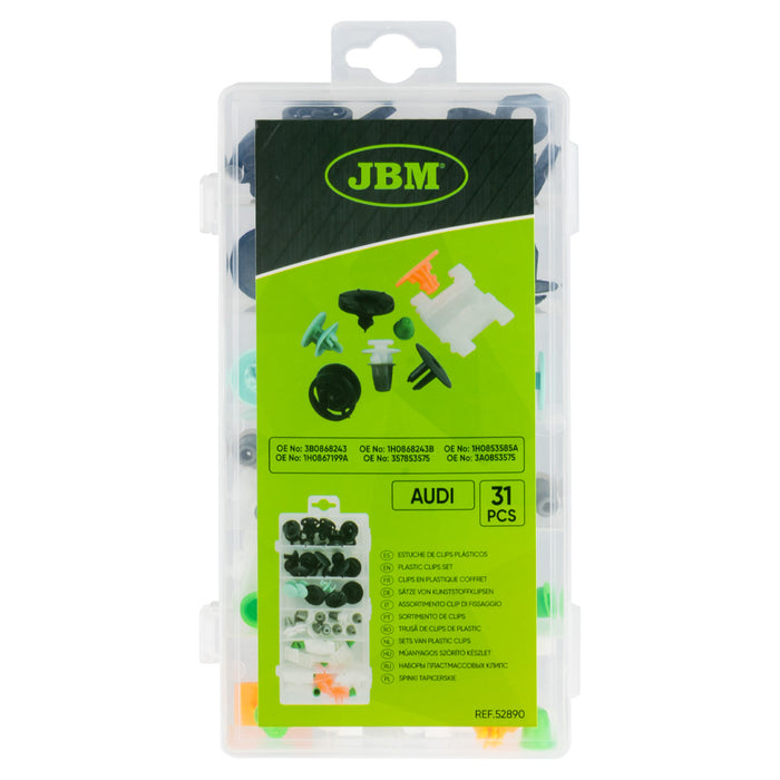 ESTUCHE DE CLIPS PLÁSTICOS AUDI 31PCS