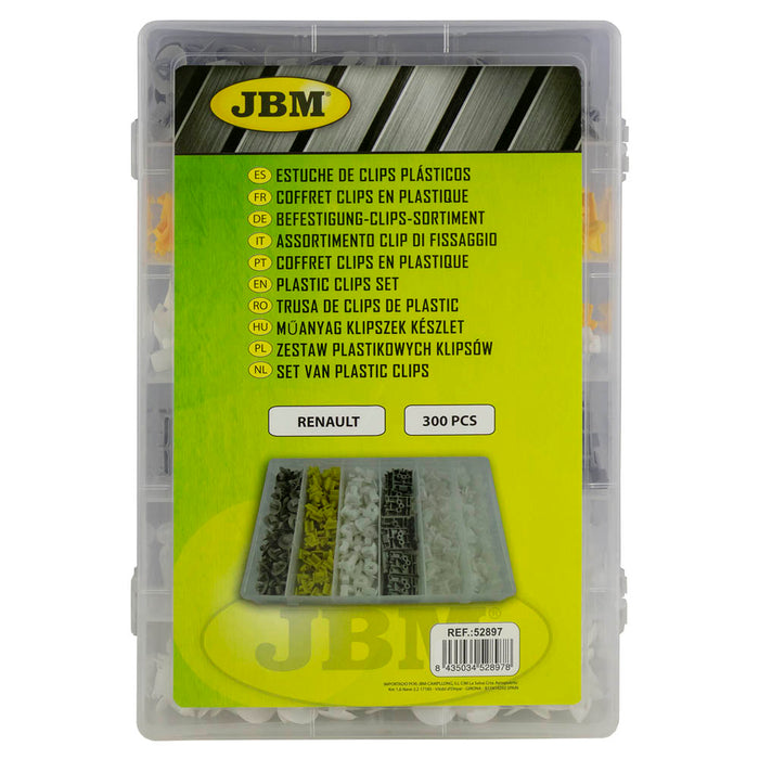 ESTUCHE DE CLIPS PLÁSTICOS RENAULT 300PCS