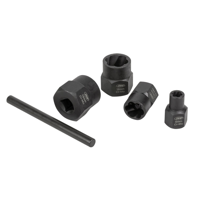 SET DE VASOS TWIST DE 3/8" PARA EXTRACCIÓN DE TUERCAS/TORNILLOS DE SEGURIDAD