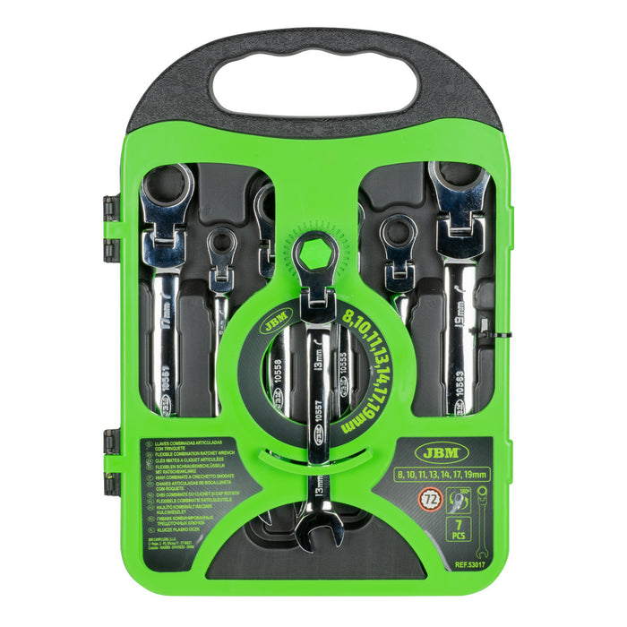 7-PIECE RATCHETING COMBINATION WRENCH SET