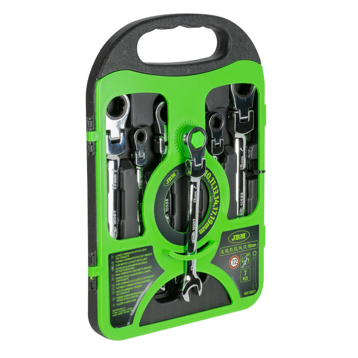 7-PIECE RATCHETING COMBINATION WRENCH SET